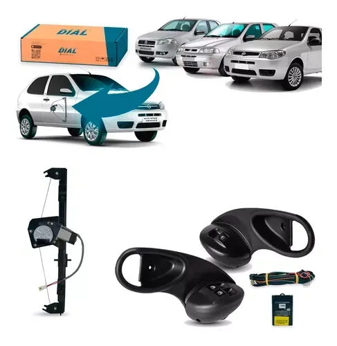 Kit Vidro elétrico 2 Portas Fiat Pálio Yong - Celebration - Economy 2005-13 e Strada 04-11