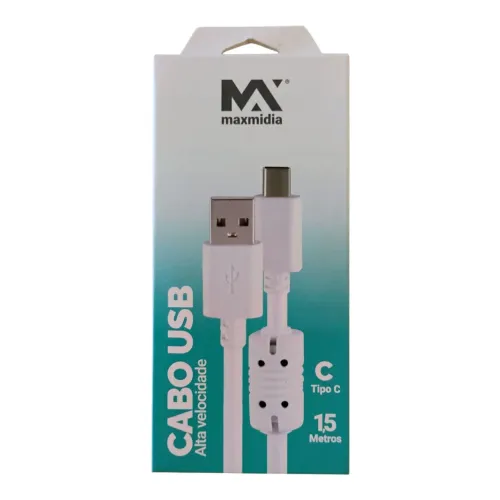 Cabo USB Tipo C 1,5 Metros Alta Velocidade - Maxmidia
