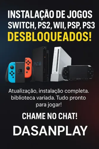 Serviço Técnico - Organização de Jogos para Consoles (Switch, PS3, PS2, Wii, PSP)