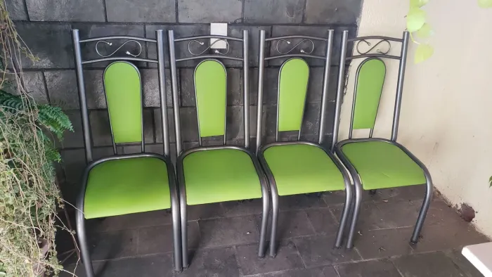 Cadeiras de Jantar com Assento Verde