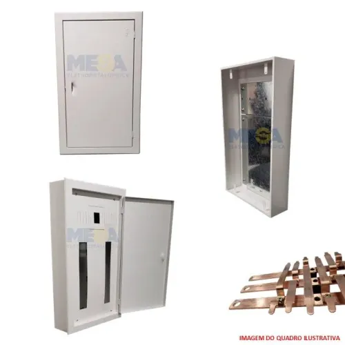 quadro elétrico 24 circuitos disjuntores , Kit barramento trifásico 200A Cobre