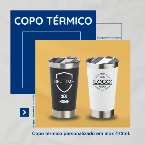 Copo Térmico Personalizado em Inox 473mL