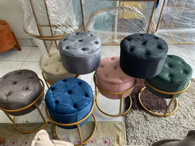 Pague na entrega!! Puffs estofados para decoração e uso de apoio de pés várias cores