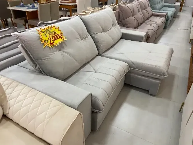 Sofá Retrátil Reclinável 2,50m c/ Molas Ensacadas e Veludo - Conforto Total