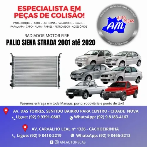 Promocao Imperdivel!! Radiador Motor Fire Palio/Siena/Strada - ano 2001 ate 2020
