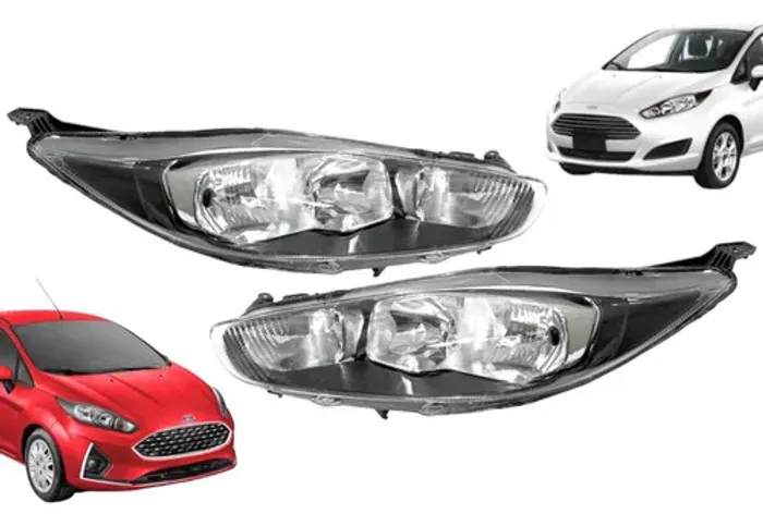 Farol Ford New Fiesta 2013 2014 2015 16 A 2019 Mascara Negra