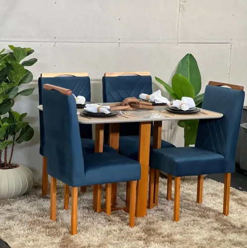 Mesa de jantar com 4 cadeiras MADEIRA MACIÇA PROMOÇÃO de Junho