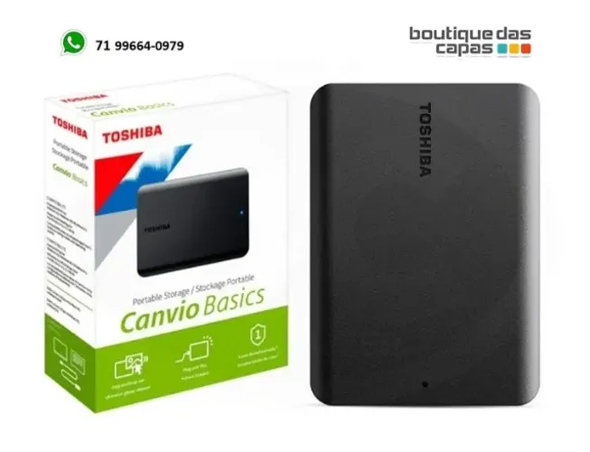 HD Externo Toshiba Disco rígido externo Portátil USB 3.0 Toshiba Canvio HDTB510XK3A 1TB