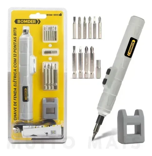 Chave De Fenda Philips Eletrica Recarregável + 10 Chaves