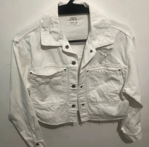Jaqueta jeans branca Zara