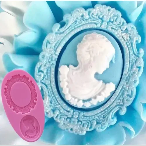 Molde de silicone camafeu com 2 peças