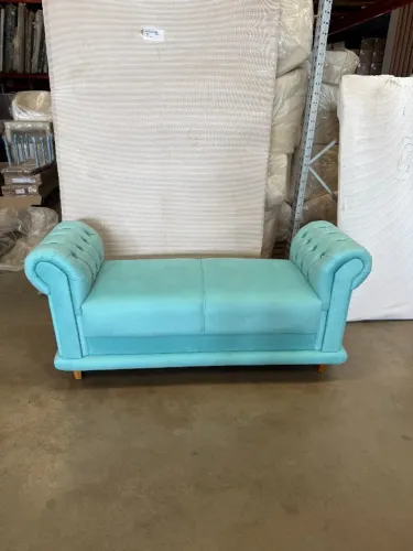 Recamier Namoradeira com Strass 148cm Azul Turquesa