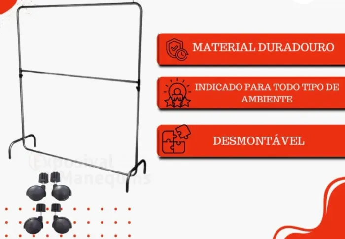 Arara de chão 1.50 com rodinhas,preta semi _nova