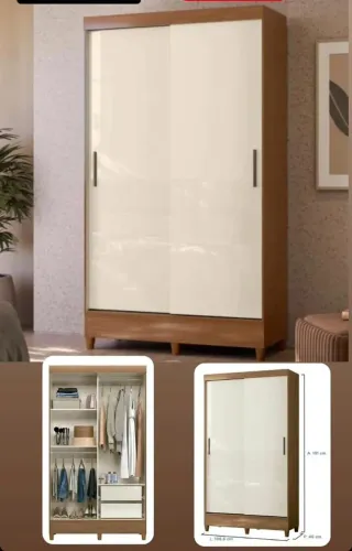 Guarda-Roupa 2 Portas de Correr - Elegância e Organização Entrega/Montagem grátis