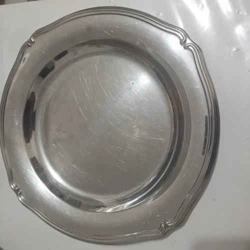 Travessa de inox redonda- Antigo