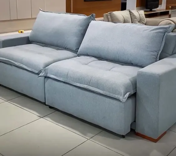 Sofá cama retratil 2 lugares linho frete grátis entrego hoje R$ 3299.99