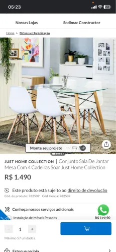 Mesa com 4 cadeiras