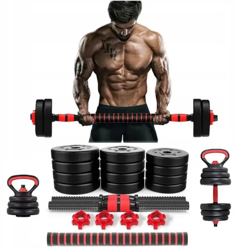 Kit Halteres Ajustáveis 6 Em 1 40kg Academia Musculação Fitness