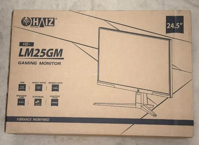 Monitor Gamer Haiz 25'' Ips Fhd 144hz 0.5ms Hdmi Dp Vesa Preto