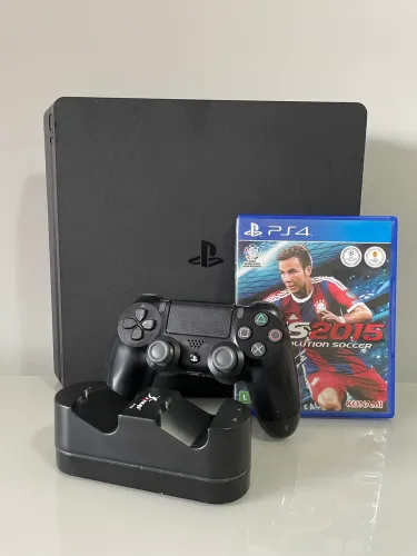 Ps4 slim 500GB + 1 controle + 1 jogo pés 2015