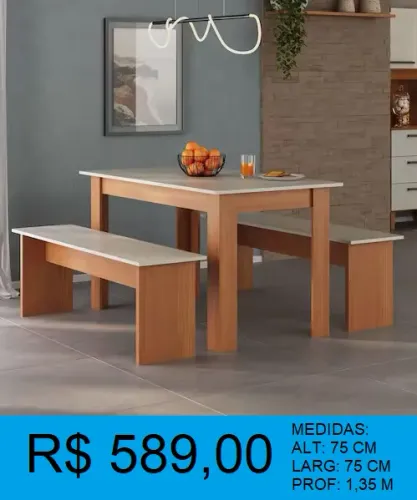 MESA COM BANCO PARA ÁREA DE CHURRASCO 