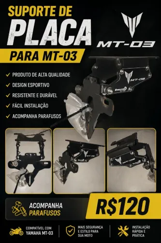 SUPORTE PLACA PARA MT 03