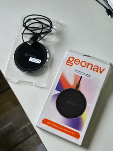 Carregador Sem Fio Por Indução Geonav Qi Para iPhone E Samsung - Novo