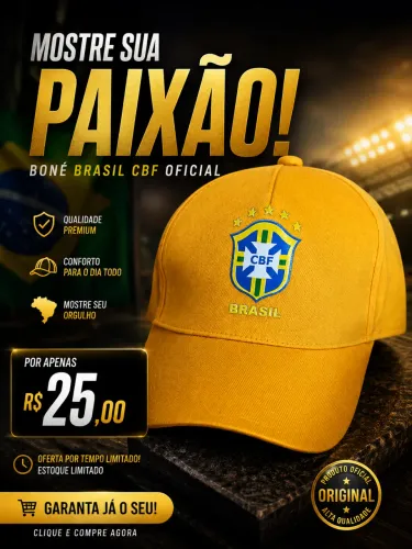 Boné seleção brasileira amarelo