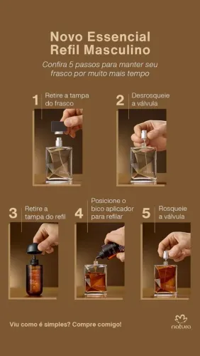 Refil Perfume Natura Essencial Masculino Tradicional- Refil 100ml