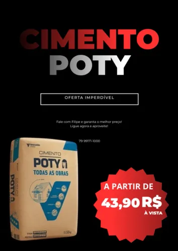 Cimento poty mega promoção $43,90