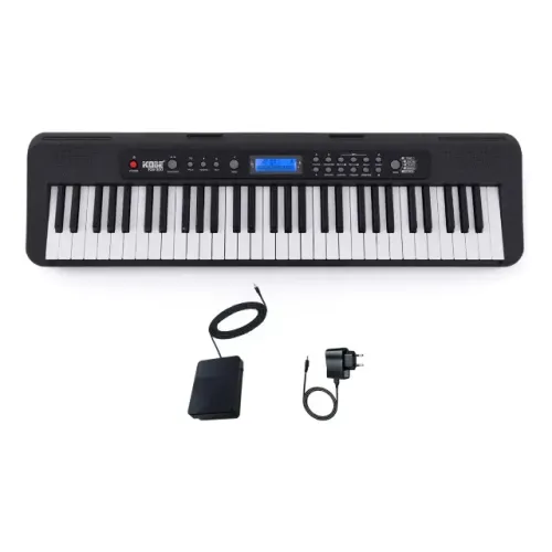 Teclado Kobe Kb300 61 Teclas Com Sensibilidade Kit Completo Cor Preto