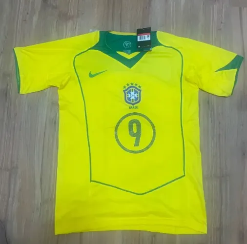 Camisa Brasil Total 90 Retrô #9 Ronaldo - Amarela | G e GG
