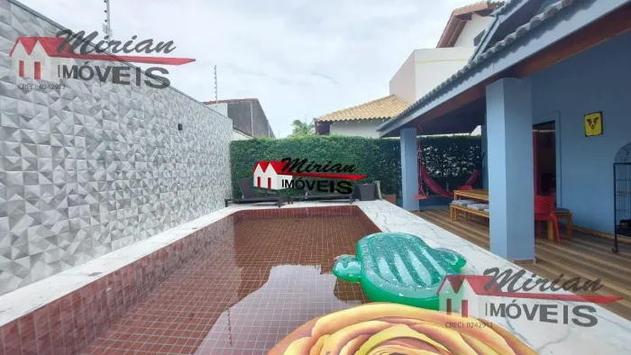 casa em condomínio fechado em Peruíbe com piscina 4 dormitórios sendo 2 suites, Bougainvil