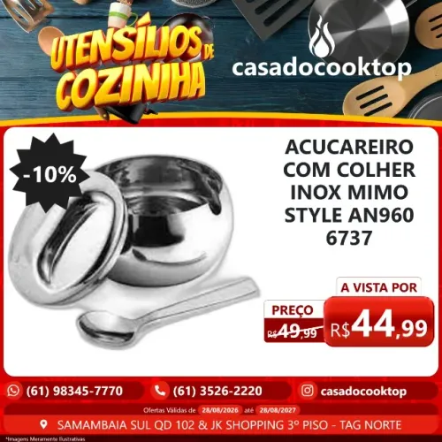 ACUCAREIRO COM COLHER INOX MIMO STYLE AN960 6737