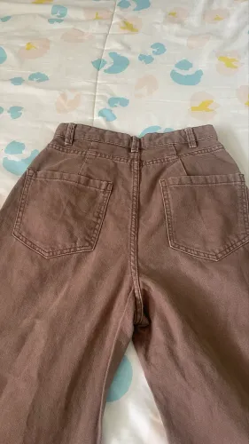 Calça wide leg marrom 36