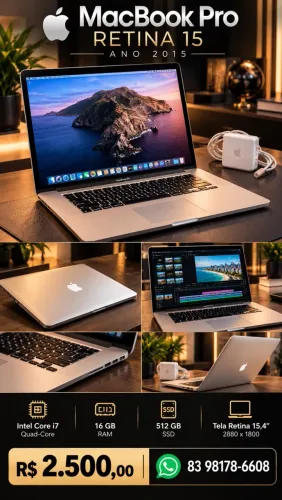 Mac book PRO 15 2015 16g SSD 512 tela15