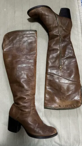 Bota Couro Over Knee