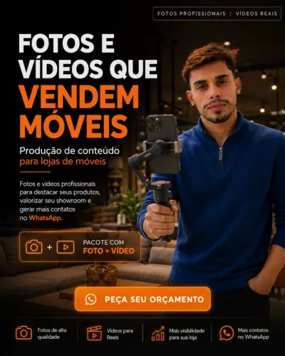 Produção de fotos e vídeos para destacar os produtos