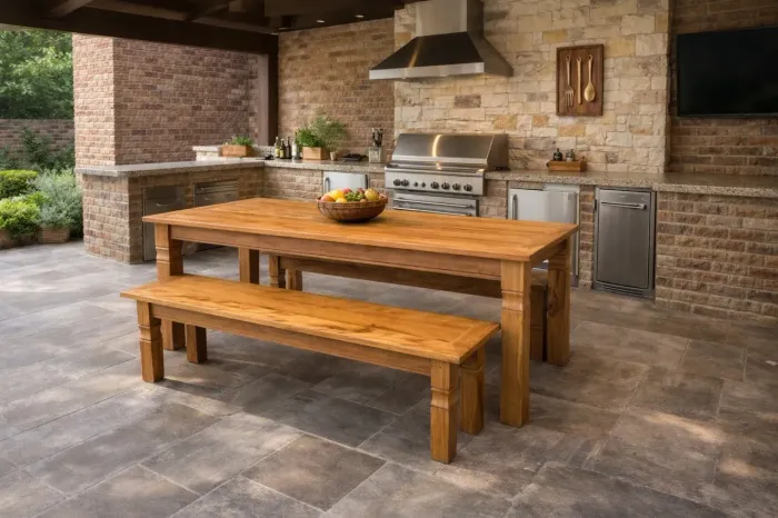 Mesa com 2 Bancos Demolição para Area Gourmet PRONTA ENTREGA 