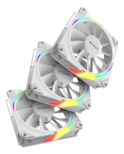 Kit Cooler Fan Gabinete 3un Sangue Frio 3 Argb White Reverse