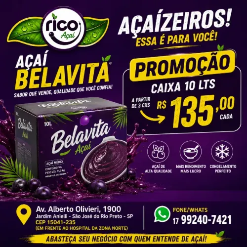 ? DISTRIBUIDOR BELAVITA | CAIXA 10L POR R$ 135,00 A PARTIR DE 3 UNIDADES