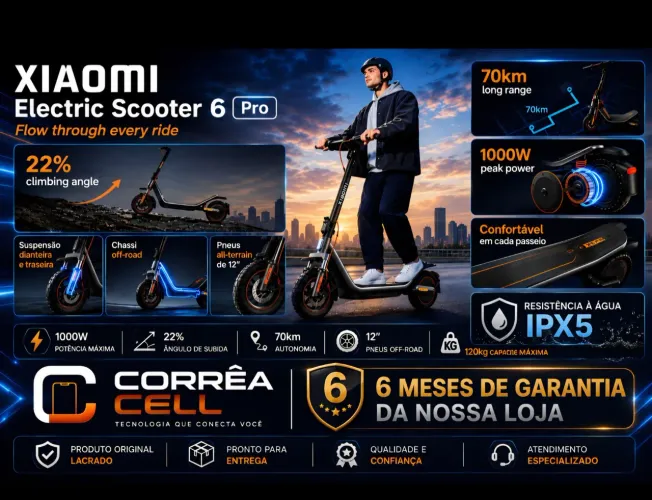 Patinete Scooter Xiaomi 6 Pró lacrado na caixa com garantia