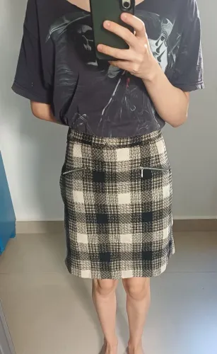 Saia xadres 70% lã durável 
