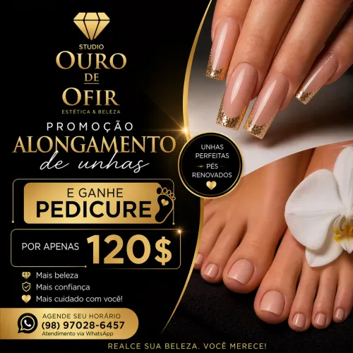Unhas no molde f1 e pedicure 