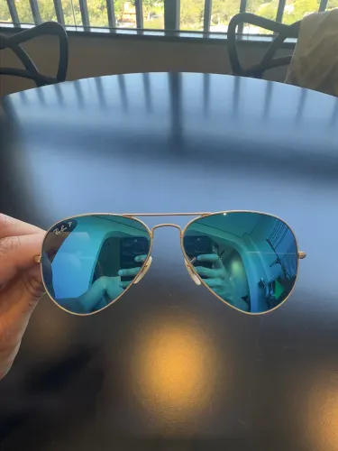 Óculos Rayban Aviador Lente Azul Espelhada