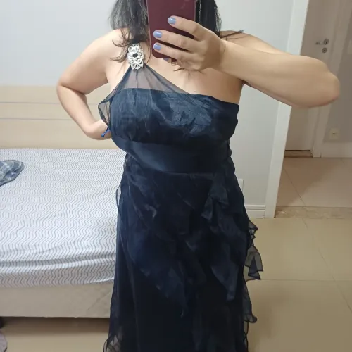 Vestido de festa azul marinho, tamanho M