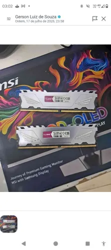 Memória ram 16gb(2x8)DDR4