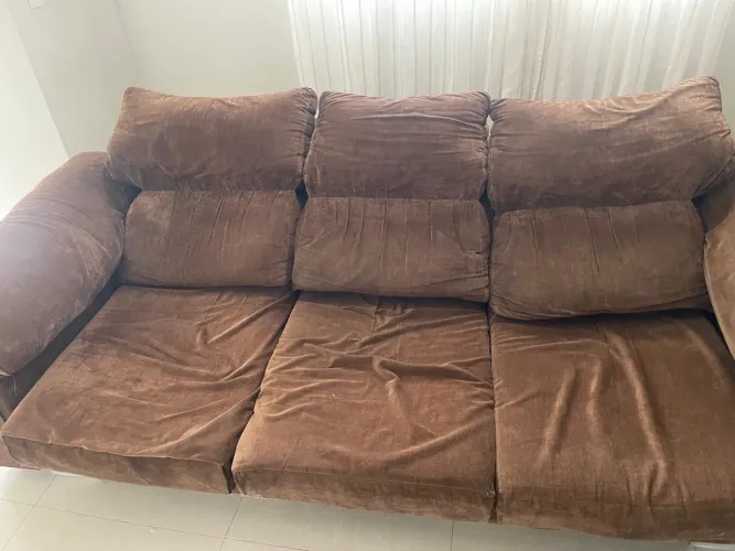 Sofá cama, 3 lugares marrom