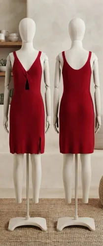 SEMANA DO DESAPEGA Vestido Tricô Modal Vermelho