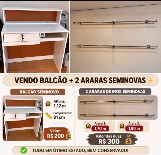     Kit Loja: 2 Araras + Balcão?